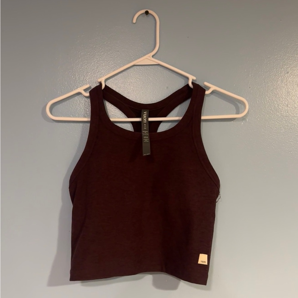 VOGO Athletica Dark Burgundy Racerback Crop Tank Top